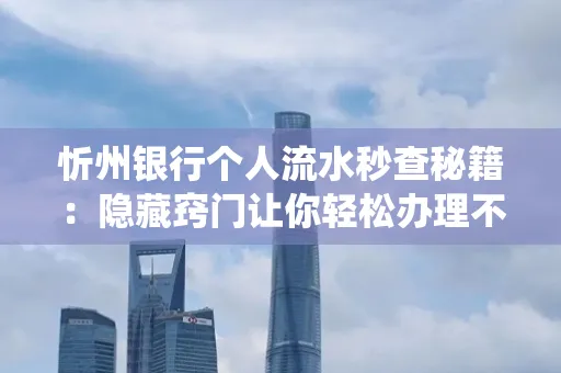 忻州银行个人流水秒查秘籍:隐藏窍门让你轻松办理不绕路